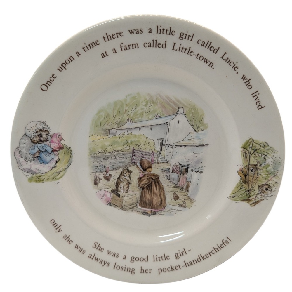 Vintage Wedgwood Bread Plate Mrs Tiggy Winkle‎ Beatrix Potter Design England